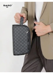 saroxi محفظة ذات سعة كبيرة ، كلاتش، حقيبة يد متنقلة مقاومة للخدش مناسبة للعمل والسفر والمواصلات والمدرسة ، بتصمي