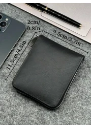 HOVI'S طور مظهرك مع محافظ جلد الأعمال الأنيقة، محفظة أنيقة قصيرة بطراز نقود قديمة، هدايا رجالية مضحكة، محفظة للع