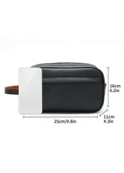 Men Clutch Bag Men Handbag Men Wristlet Bag Large Capacity Waterproof Lightweight For Business Sport Travel PU Leather Casual Business Laptop Outdoor Winter Purse Wash Bag Old Money Toiletry Bag Vinta