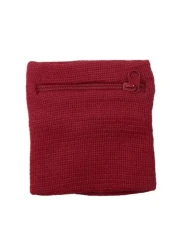 حافظة معصم بسحاب ذات لون أحادي مع مفاتيح، لتجميع العملات المعدنية والتخلص من العرق ، مناسبة للرياضة كالكرة ال