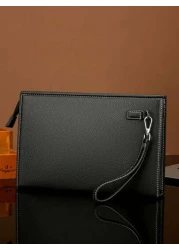 gorchis New Style Men s Clutch Bag Black Toiletry Bag Large Capacity Business Hand Carry Bag Simple Versatile PU Leather Underarm Envelope Bag With Multi Card Slots Fashion Man Bag