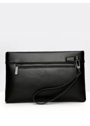 gorchis New Men s Soft Leather Clutch Bag Large Capacity Envelope Bag Black Practical With Space For Mobile Phones And Change Handbag Purses Anti Theft Bag Carry On College Multi Functional Christmas