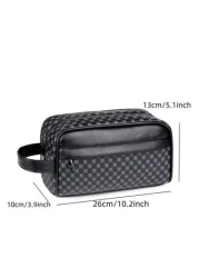 Men s PU Leather Handbag Wallet Business Wrist Bag Anti Theft Clutch Bag Mobile Phone Bag Travel Toiletry Kit Shaving Supplies Organizer