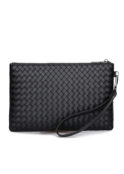 Braiding Style Men PU Leather Wallet Purse Money Credit Card Holders Men Wallet Money Bag Business Casual Handbag Wristlet Bag Underarm Bag Envelope Bag Square Bag Student Travel Winter Large Capacity