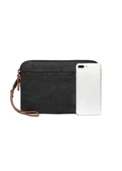 1 Pc Casual Canvas Men Clutch Wrist Bag With Faux Leather Wallet Men Handbag Clutch Bag Long Wallet Coin Purse Phone Bag For Travel And Business Multi Colors Available Purse Essentials