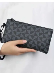 حقيبة يد صغيرة مربعة للرجال، حقيبة يد بخياطة عصرية، نمط راقي لحقيبة المعصم