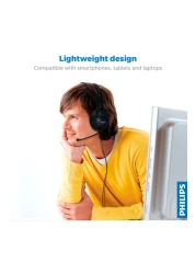 فيليبس إيزي تشات سماعات رأس سلكية فوق الأذن SHM1900 - أسود