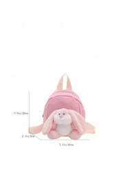 قطعة واحدة حقيبة ظهر مصغرة بطابع الأرنب الكرتوني، ناعمة وجذابة بألوان حلوى، مناسبة لرحلات رياض الأطفال والاس