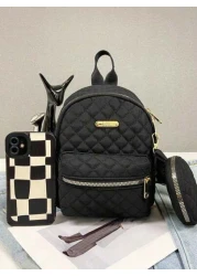 قطعة واحدة حقيبة ظهر مبطنة بسيطة متعددة الاستخدامات مناسبة للطالبات في المدارس والجامعات مقاس صغير أنيق مصنو