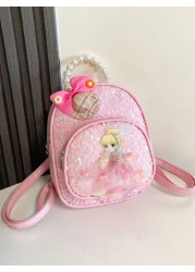 Girls Cartoon Figure Graphic Sequin Decor Backpack