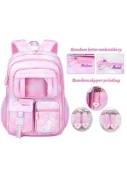 1pc Dream Girl Backpack Multi Pocket Children Backpack Cute Student School Bag Casual Durable Lightweight Travel Bag With Front Transparent Pocket And Anti Theft Pocket Ideal Birthday Gift For Girls G