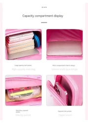 Children s Shoulder Bag Elementary School Students Schoolbag 6 12 16 Years Old 1 2 3 4 5 6 Grades Cute Waterproof Boys And Girls Backpack Purple Pink