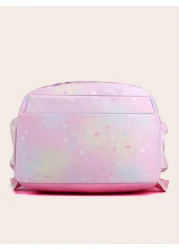 حقيبة ظهر كلاسيكية سستة حورية البحر نمط مزخرف برقعة عبارة بنات