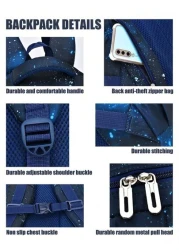 1pc School Backpack Boys Backpack Student Children Backpack Outdoor Travel Bag Starry Sky Printed Backpack Large Capacity Multi Pocket Backpack Laptop Backpack Nylon Material Suitable For Teenagers Yo