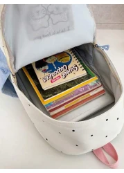 1pc New Fashion Color Block Student Backpack Cartoon Cute Casual Everyday Outdoor Bookbag Without Pendant