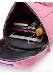 1pc Kids Cute Cartoon Green Dragon Print Backpack With Wide Strap Back Support Design Suitable For School Daily Use