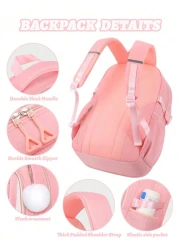 1pc Large Capacity Purple Pink Girl s Backpack Ideal For School Outdoor Trips Lightweight Comfortable Multi Purpose With Pendant Perfect Birthday Gift For Girls Must Have For Back To School