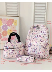 3 Pieces Set Of Fashionable Printed Leisure Travel Backpack Large Capacity Backpack Children Backpack Backpack Preparatory Style School Fashion Backpack Bag Large Capacity With Insulated Lunch Bag Wit