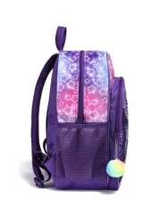 3 حقائب ظهر، حقيبة ظهر مرصعة بالترتر، حقيبة كتف، صندوق غداء، علبة أقلام