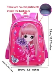 1pc Cute Easter Bunny Backpack Adorable Princess School Bag Cartoon Bookbag Large Capacity Student Backpack