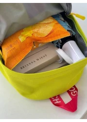 1 New Model Of Nylon Backpack For Girls And Boys With Contrasting Stripes Can Be Carried On One Shoulder Zipped Up And Closed Smoothly Fashionable And Casual Stylish And Individual Suitable For Daily