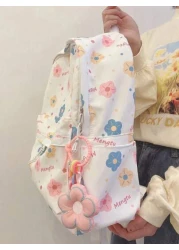 حقيبة ظهر كرتونية بطبعات ملونة متباينة ، حقيبة مدرسية ناعمة متعددة الاستخدامات ، حقيبة كتب كبيرة السعة ، حقيب