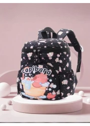 1pc Zipper Opening And Closing Stylish Cartoon Style Capybara Small Backpack Suitable For Height Of About 94 110cm Suitable For Any Occasion Lightweight Travel Backpack Comfortable And Adjustable Shou