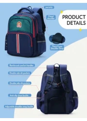 حقيبة ظهر مدرسية للأطفال بتصميم كرتوني بأشرطة قابلة للتعديل، سعة كبيرة 16*12*5 بوصة، مع جيوب وحجرات، أنيقة وعصري
