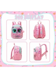 حقيبة ظهر قطيفة على شكل حيوان مقاس 13 بوصة للأطفال في السن الصغير، مناسبة للحضانة والأنشطة الرياضية الخارجية،