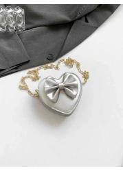 1pc New Cute Girl Niche High End Pu Heart Bow Crossbody Bag Can Be Carried By Hand And Fashionable New Bag Fresh And Dopamine Color Matching Youthful Girl Style Can Be Cross Body Shoulder Strap Is Adj