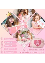 Heart Purse Little Girl Purse Birthday Gifts Cute Leather Toddler Purse Small Crossbody Bag With Tassel Personalized Initial Letter Bag Novelty Wallets For 2 10 Year Old Girl Children s Gifts Birthday