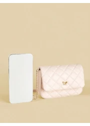 1pc Girl s Plaid Stitching Shoulder Bag With Metal Butterfly Decorative Chain And Flap Cover Cute Fashionable Sweet Princess Crossbody Bag Ideal For Daily Use School Parties And Travel