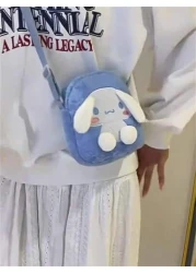 Sanrio 1 قطعة شخصية Sanrio وحقيبة كتف قطع كرتونية للوجبات الخفيفة 1 قطعة، حقيبة ظهر كتف متنوعة لسيدات على شكل قطة KT