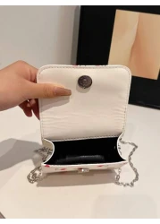 Fresh Cherry Print Mini Small Bag Foreign New Summer Cute Sweet Mini Lipstick Bag Chain Crossbody Headphone Bag Shoulder Bag Korean Fashion Crossbody Bag