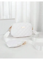 1pc Girls Fashionable Crossbody Bag With Embroidered Floral Pattern Comes With Coin Purse Wallet Key Pouch Ideal For Daily Use Parties And Gifting