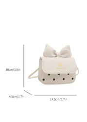 1 قطعة حقيبة كتف ثلاثية الأبعاد مطبوعة بنقاط بولكا دوت ، لون الفتيات ، تصميم بسيط ، حقيبة مربعة صغيرة للموسم ال