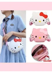 Sanrio حقيبة عبر الجسم بنمط كارتوني كيتي مرحبا قابلة للاستخدام كحقيبة كتف هدية للفتاة