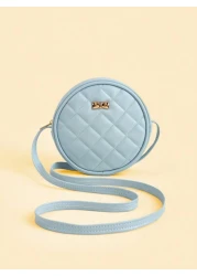 1pc Metal Bow Quilted Minimalist Versatile Lightweight Round Shoulder Crossbody Bag Mini Small Casual Pouch For Outing Coin Purse