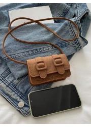 1pc Girl Frosted Indentation Mini Square Bag Fashion Cross Body Red Envelope Casual Lightweight Play Comfortable Fabric Suitable For Daily Outing Play School Commuting Use For Friends The Perfect Gift