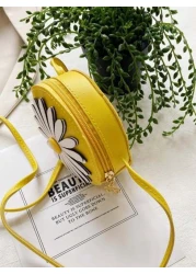 1pc Young Girl s Cute Mini Crossbody Bag With Zipper Closure Made Of PU Leather Suitable For Everyday Use All Year Round