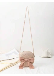 Children s Woven Straw Crossbody Bag For Beach