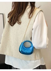 1 Mini Solid Color Diagonal Shoulder Bag Made Of Acrylic Material With A Korean Style Fashion Simple And Fashionable The Large Capacity Button Is Suitable For Girl And Is The Best Choice For School Sh