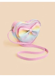1pc Kids Girls Fashion Heart Bowknot Crossbody Bag Girls Mini Coin Purse