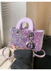 New Sequin European And American Style Pendant Chain Handbag Crossbody Bag Phone Pouch Mini Square Bag