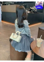 حقيبة يد ذات شريط سلسلة مطرزة بأسلوب أوروبي وأمريكي مزينة باللؤلؤ، حقيبة كتف صغيرة