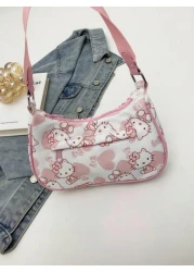 Sanrio 1pc Sanrio Cute KT Cat Girl s Armpit Bag Handbag Single Shoulder Bag Girl s Bag Niche Cartoon Hand Suitable For Summer Travel Christmas Thanksgiving Birthday Valentine s Day Party Gift Fashion