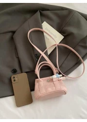 1pc Sweet Handbag Pu Magnetic Opening And Closing New Garden Bag Mini Cute Shoulder Messenger Bag Female Niche High End Small Hand Held Comfortable Shoulder Strap Suitable For Daily Travel And Shoppin