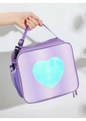 Holographic Lunch Bag Rainbow Thermal Insulated Bag Outdoor Picnic Bento Box Takeaway Bag Simple Shoulder Bag For Girls