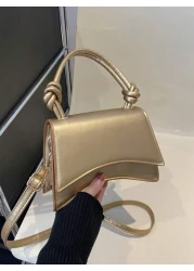 1pc New All Match Fashion Simple And Beautiful Solid Color Handbag Shoulder Crossbody Small Square Bag For Girls Cute Dopamine Mini Wallet Lipstick Bag For Girls Small Fragrance Style Princess Handbag