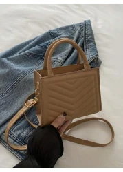 1pc Fashionable Commuting Texture Indentation Rhombus Bag Simple Casual One Shoulder Crossbody Small Square Bag Simple Hand Held Large Capacity Bag Popular Retro Fashion Crossbody Bag Fashion Shoulder